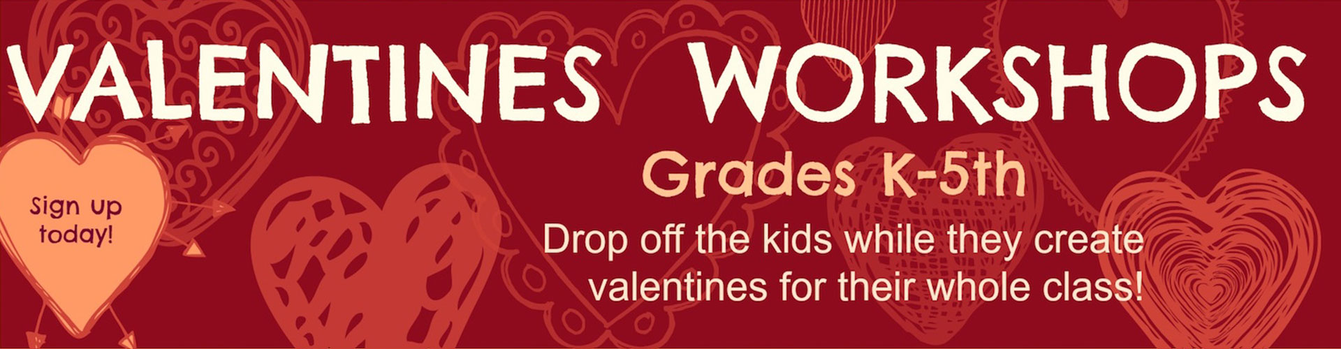 Mono-Print Valentines Workshops, Grades K – 5th